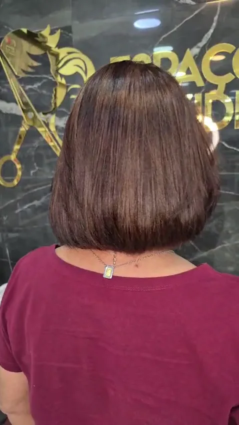 Corte bob finalizado no Espaço Evidence